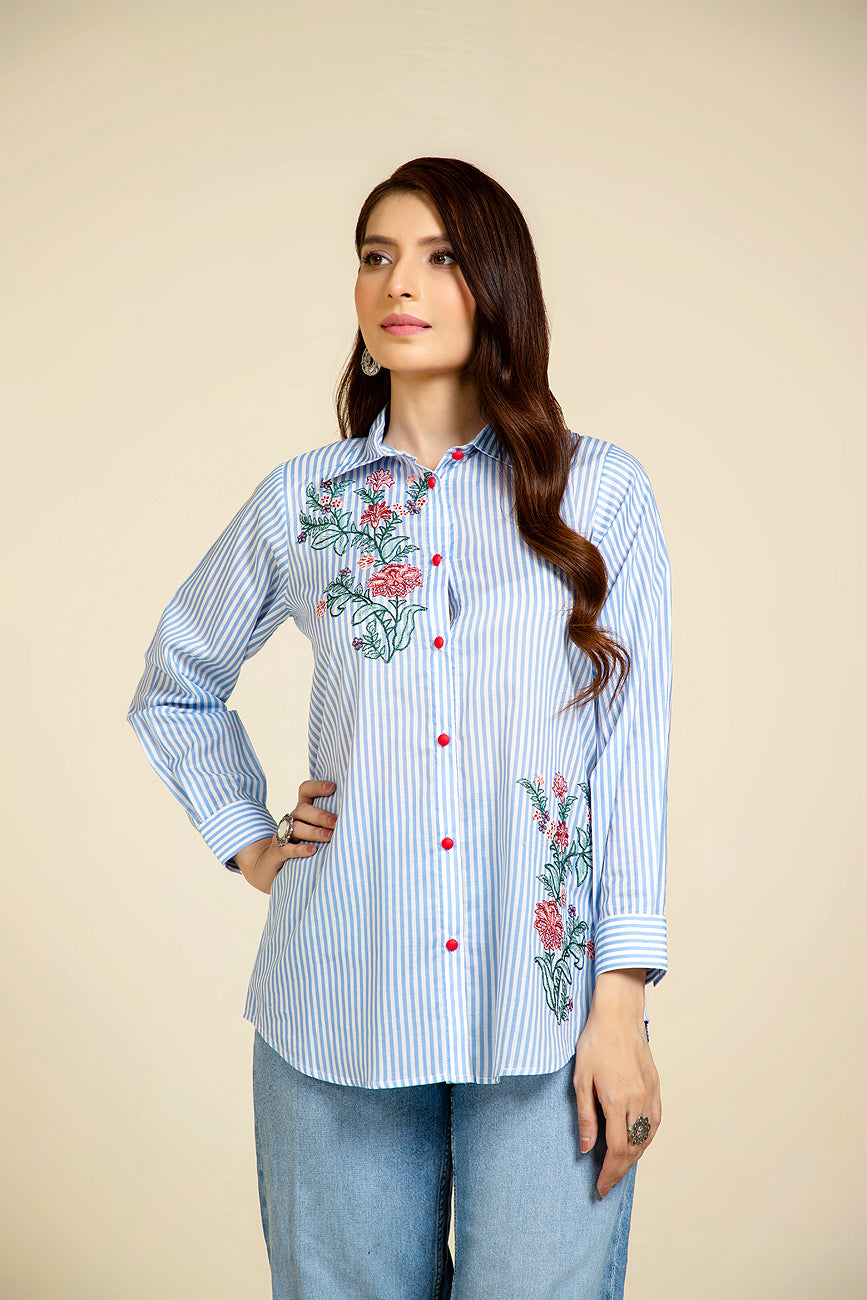 1 Piece Printed Lawn Embroidered Shirt (BZ0069)