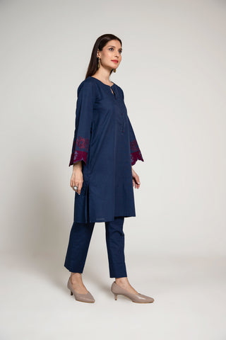 2 Piece Slub Khaddar Solid Suit  (AE0042)