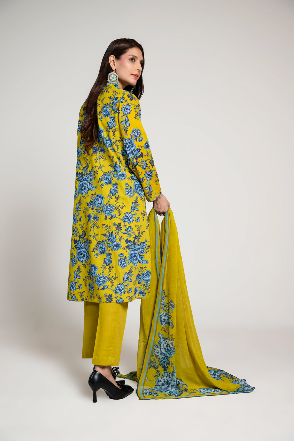 3 Piece Printed Khadar Suit  (PD1326)