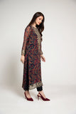 1 Piece Printed Pak Chiffon Embroidered Shirt (AT0013)