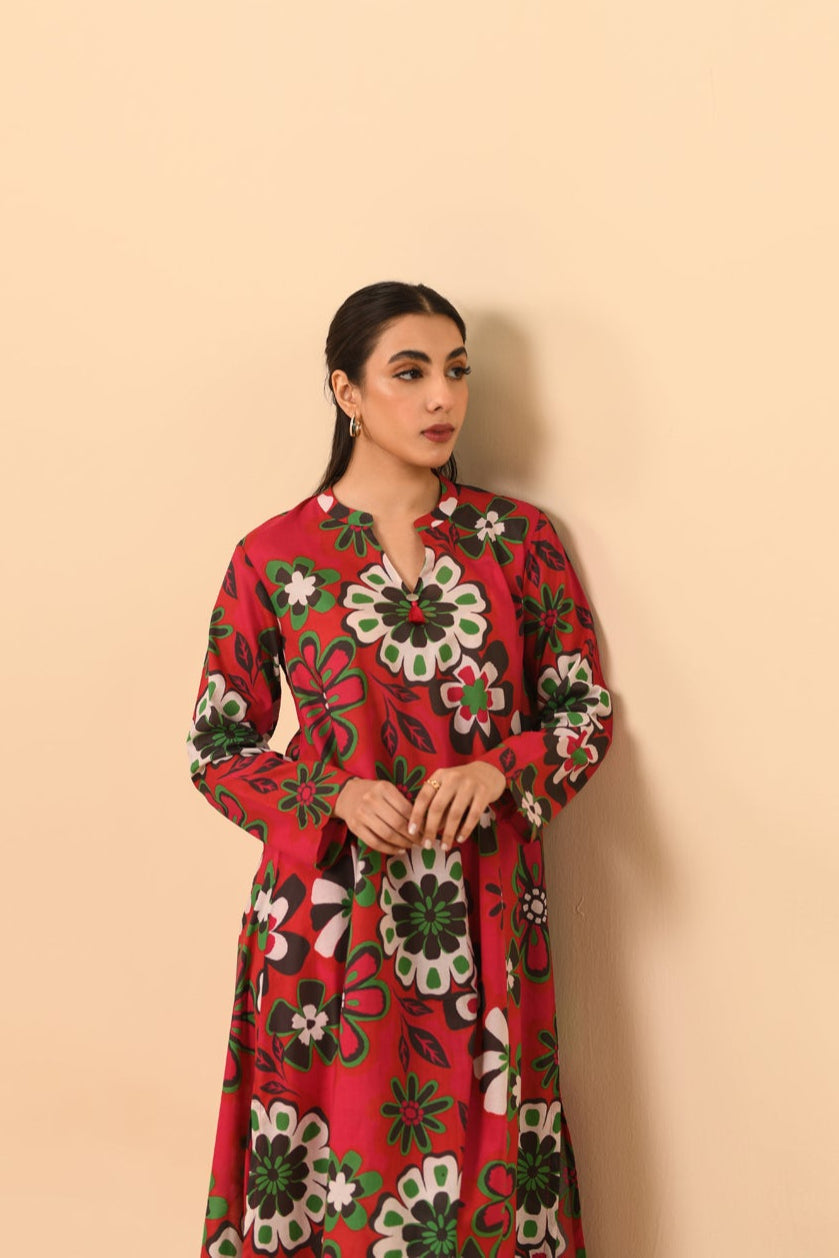 2 Piece Unstitched Printed Lawn Suit (DU0436)