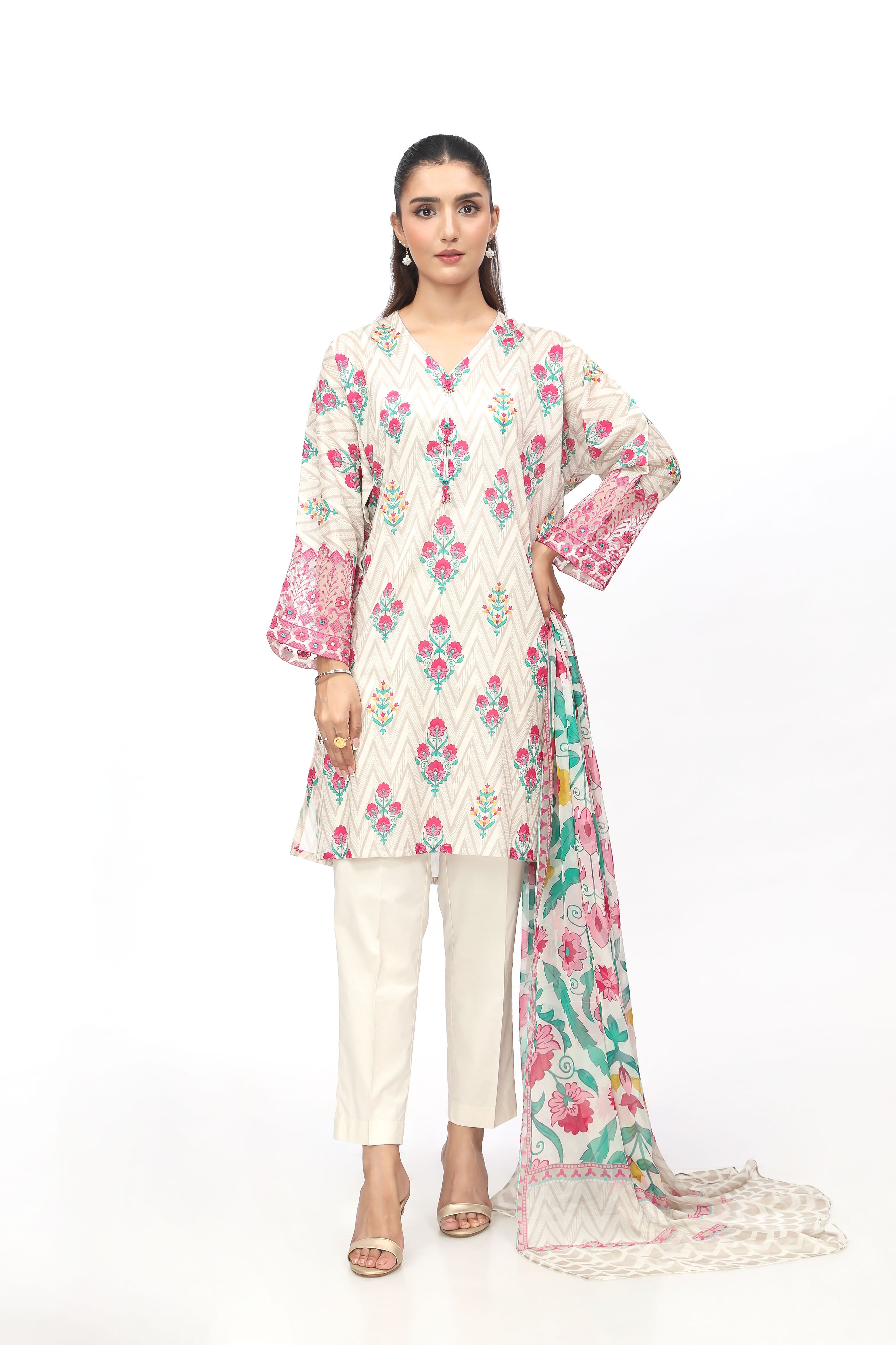 3 Piece Printed Lawn Printed Suit (PD1294)