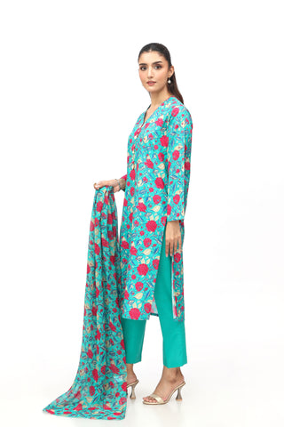 3 Piece Printed Slub Khaddar Printed & Tasselling Suit  (PD1308)