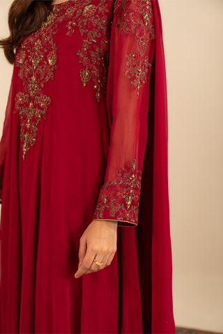 3 Piece Chiffon Embroidered Suit (FL0012)