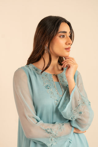 1 Piece Chiffon Embroidered Shirt (FS0018)