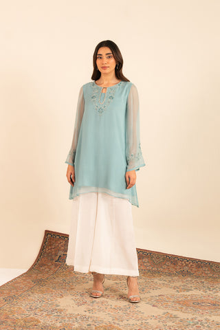 1 Piece Chiffon Embroidered Shirt (FS0018)