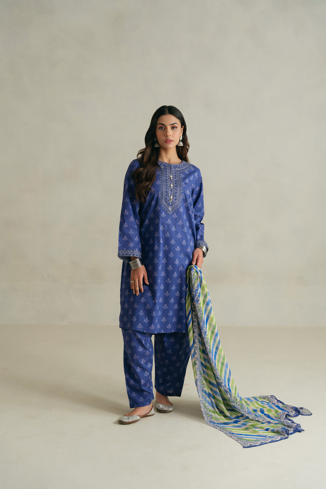 3 Piece Unstitched Printed Lawn Embroidered  Suit (UC0028)