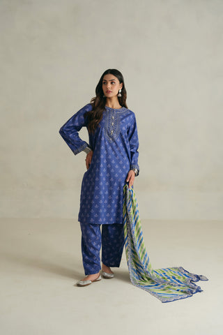 3 Piece Unstitched Printed Lawn Embroidered  Suit (UC0028)