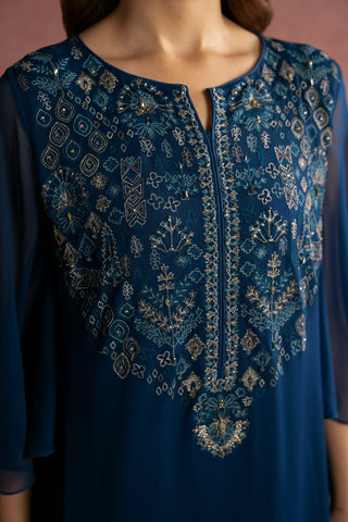 1 Piece Chiffon Embroidered Tunic (FS0012)